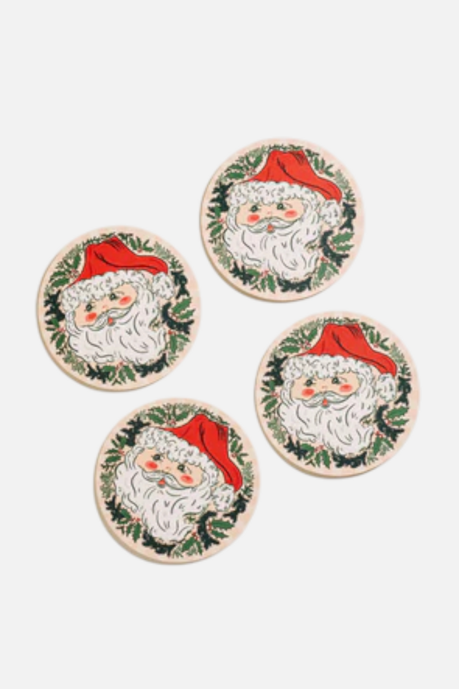 Jolly Santa Coasters - Set of 4