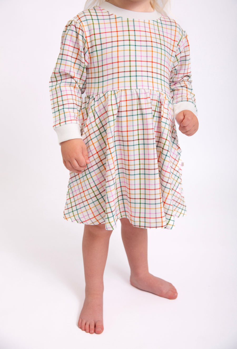 Goosies Sweatshirt Dress in AJ Plaid, detail