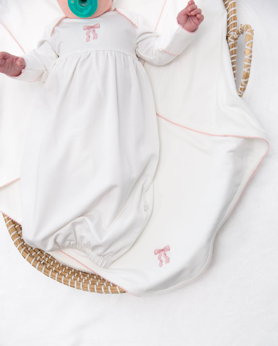 Goosies Pip Embroidered Blanket in Bow