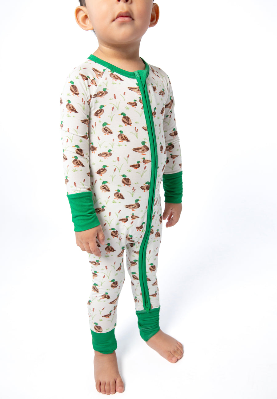 Goosies Long Sleeve Zip PJs in Mallard Drake