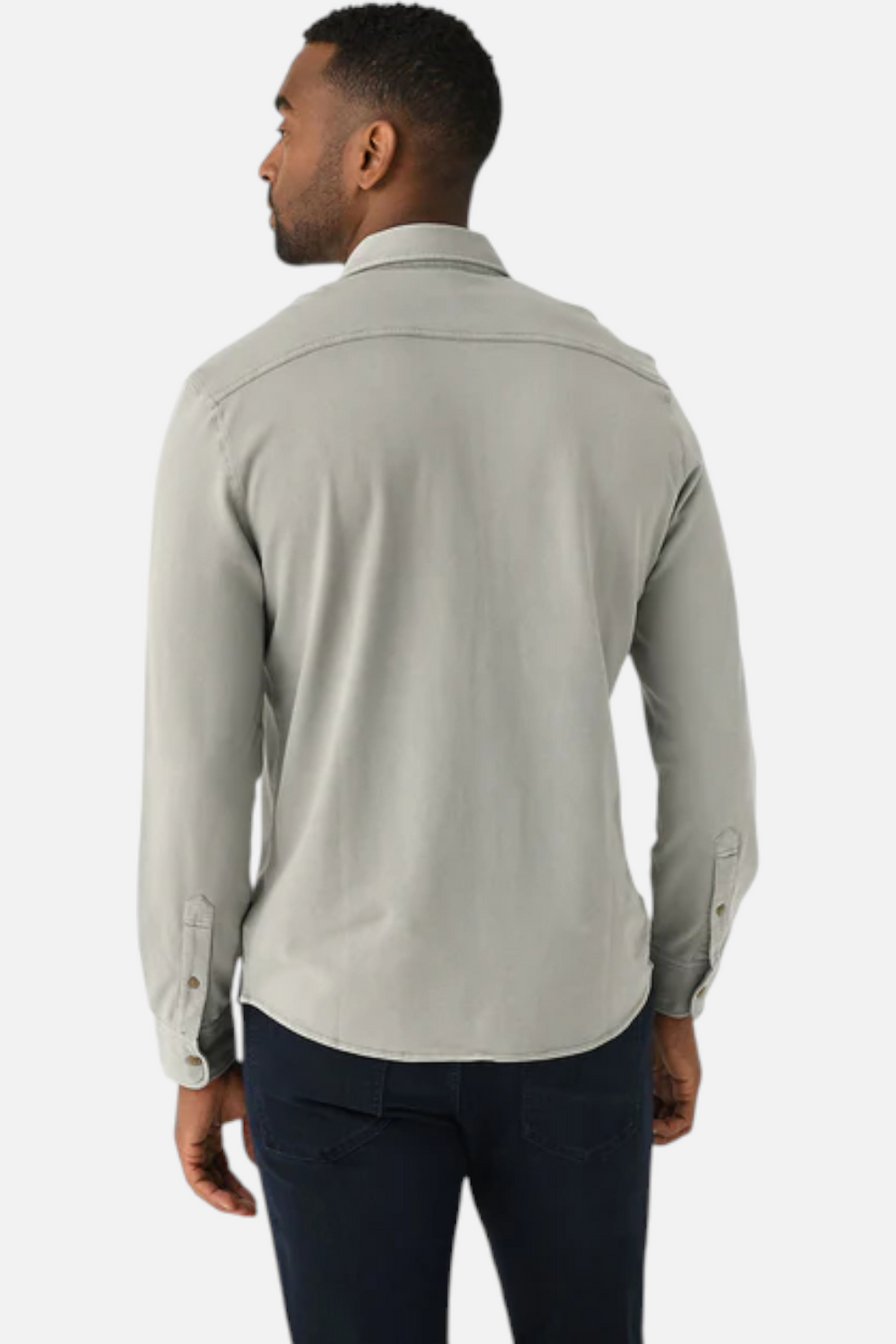 Faherty Men's Field Knit Utility Shirt in Coastal Sage