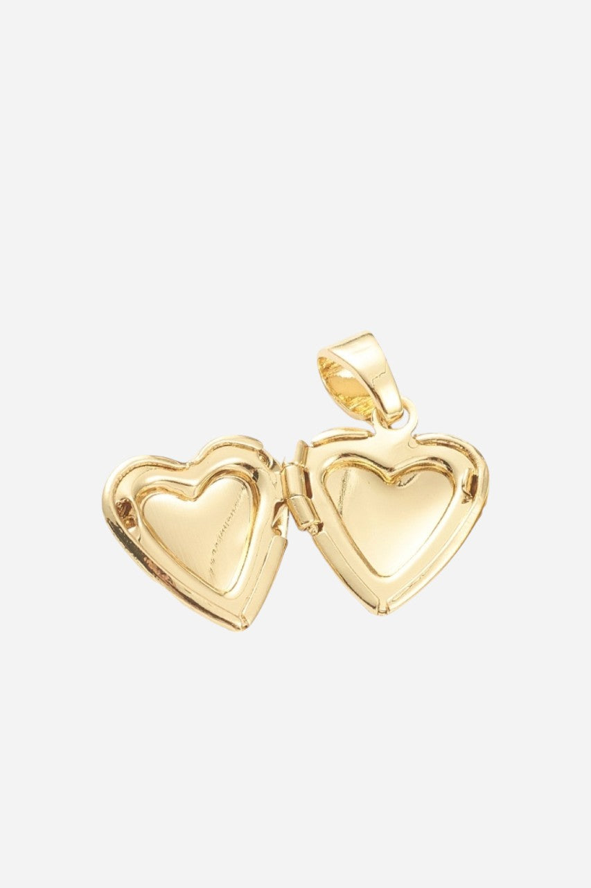 Farrah B Locket Heart Charm in Gold – back view
