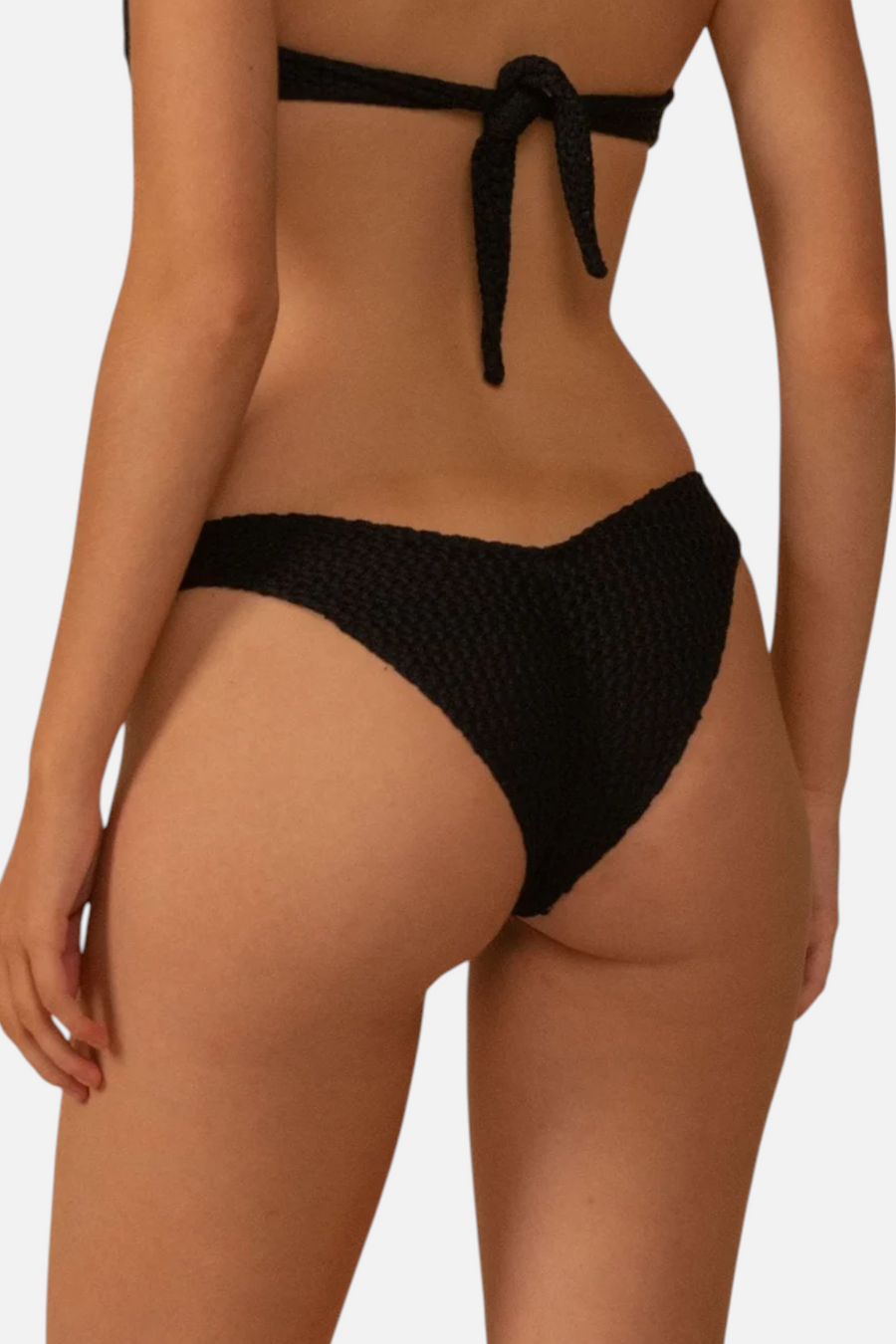 Montce Women's Lulu Crochet Zig Zag Bikini Bottom in Black