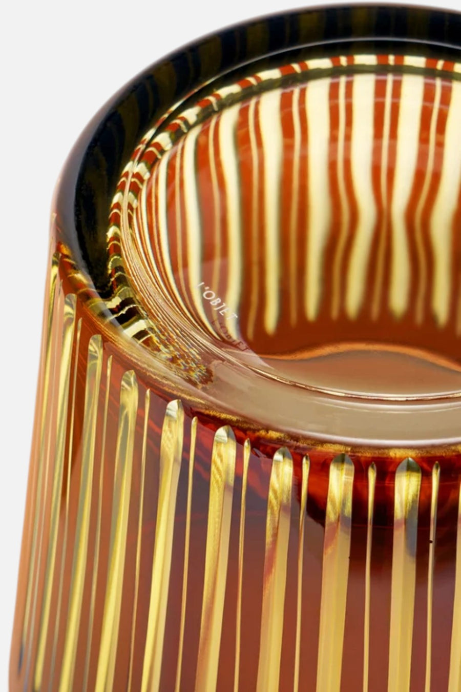 L'Objet Prism Amber Ice Bucket with Tongs