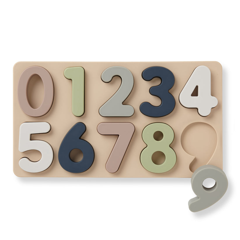 Ali + Oli Large Number Soft Silicone Puzzle for Toddlers - 11 Pieces