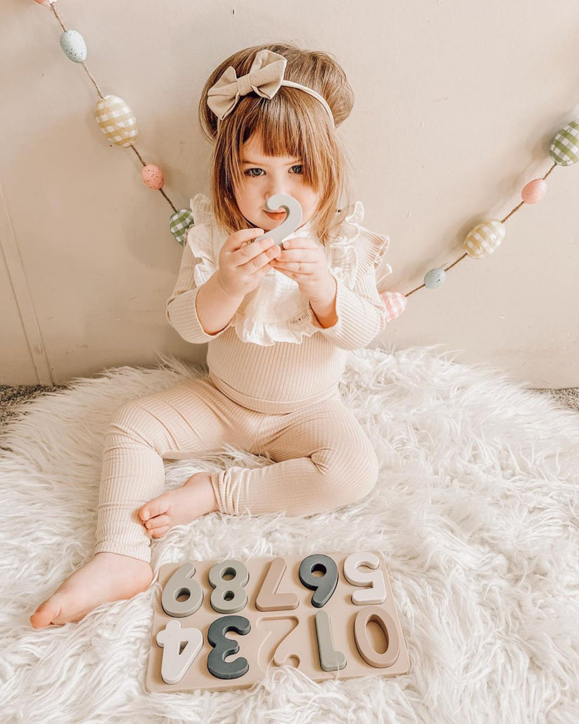 Ali + Oli Large Number Soft Silicone Puzzle for Toddlers - 11 Pieces