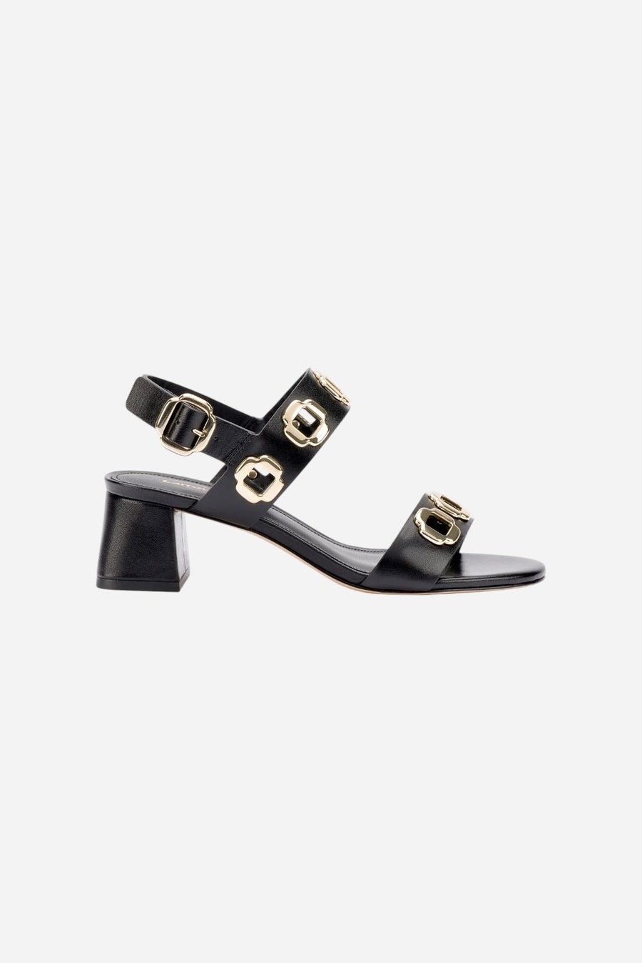 Larroude Milan Sandal in Black Leather