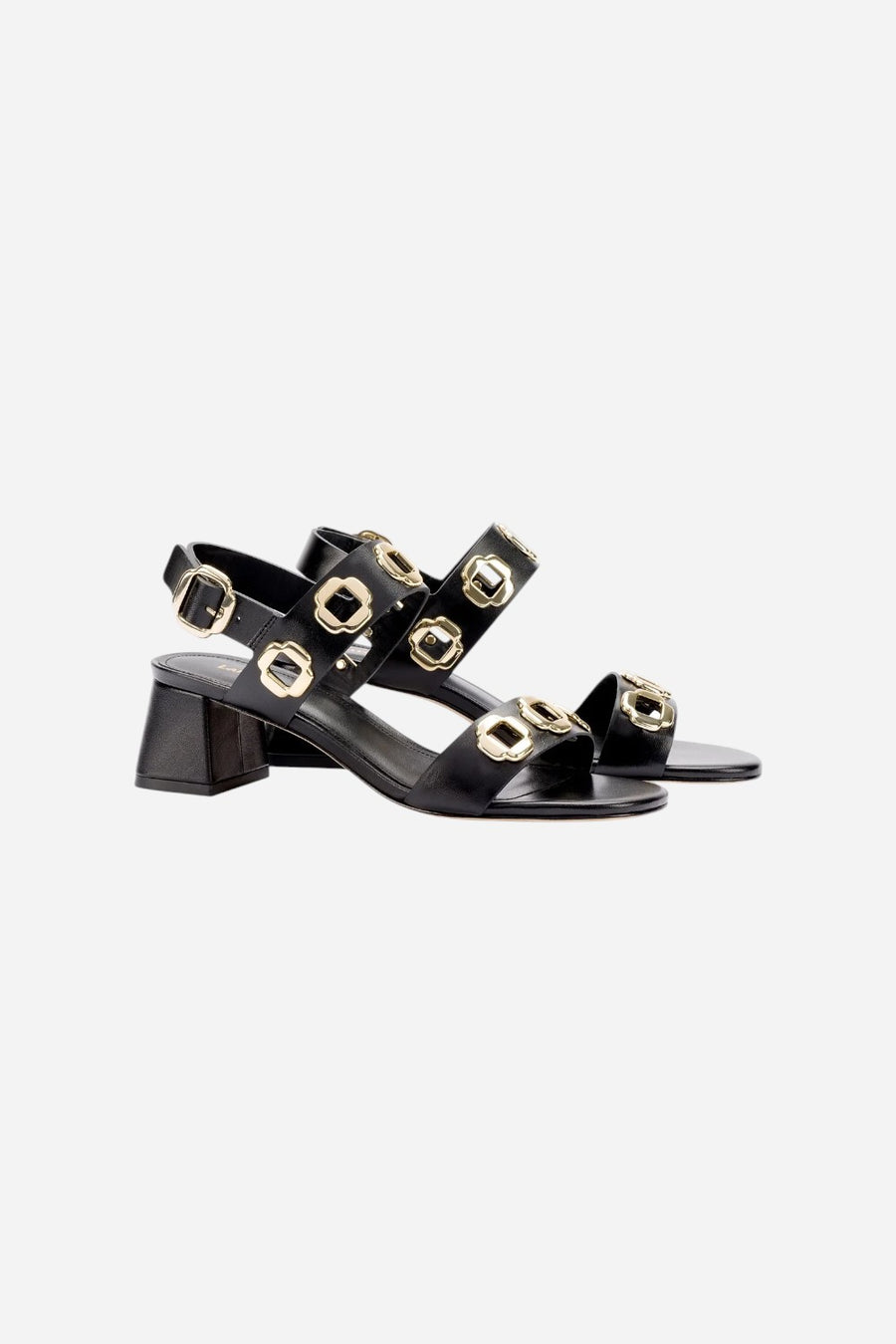 Larroude Milan Sandal in Black Leather