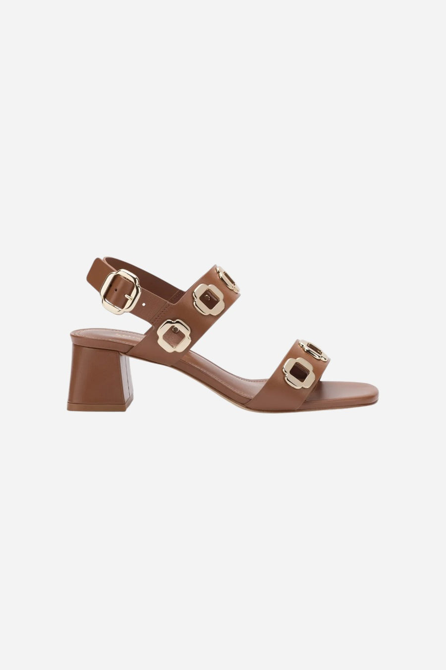 Larroude Milan Sandal in Caramel Leather