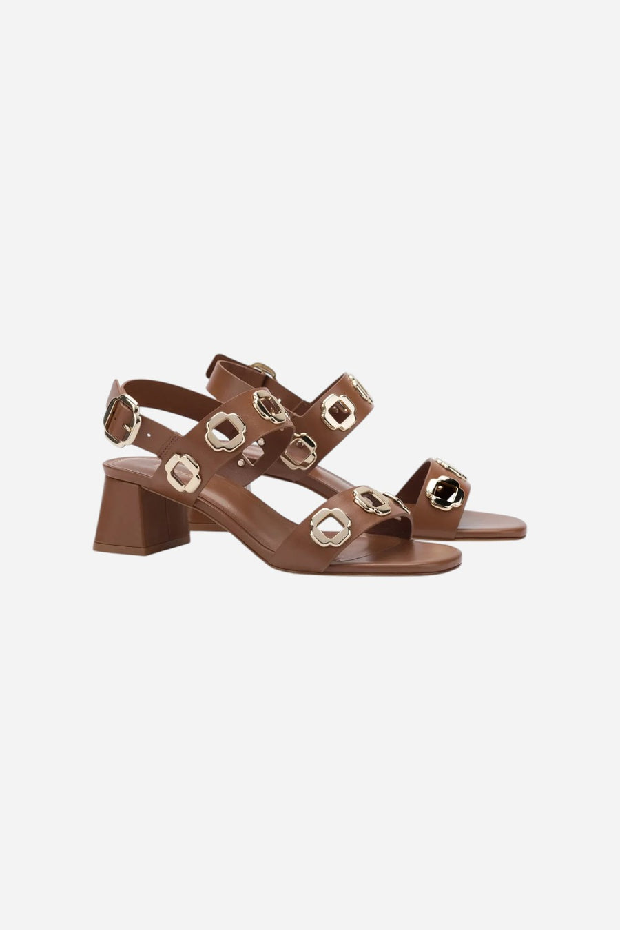 Larroude Milan Sandal in Caramel Leather