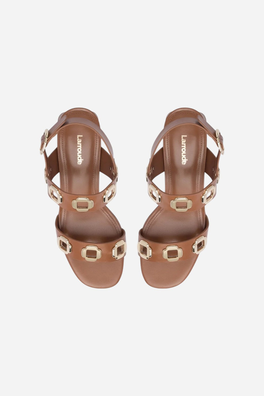 Larroude Milan Sandal in Caramel Leather