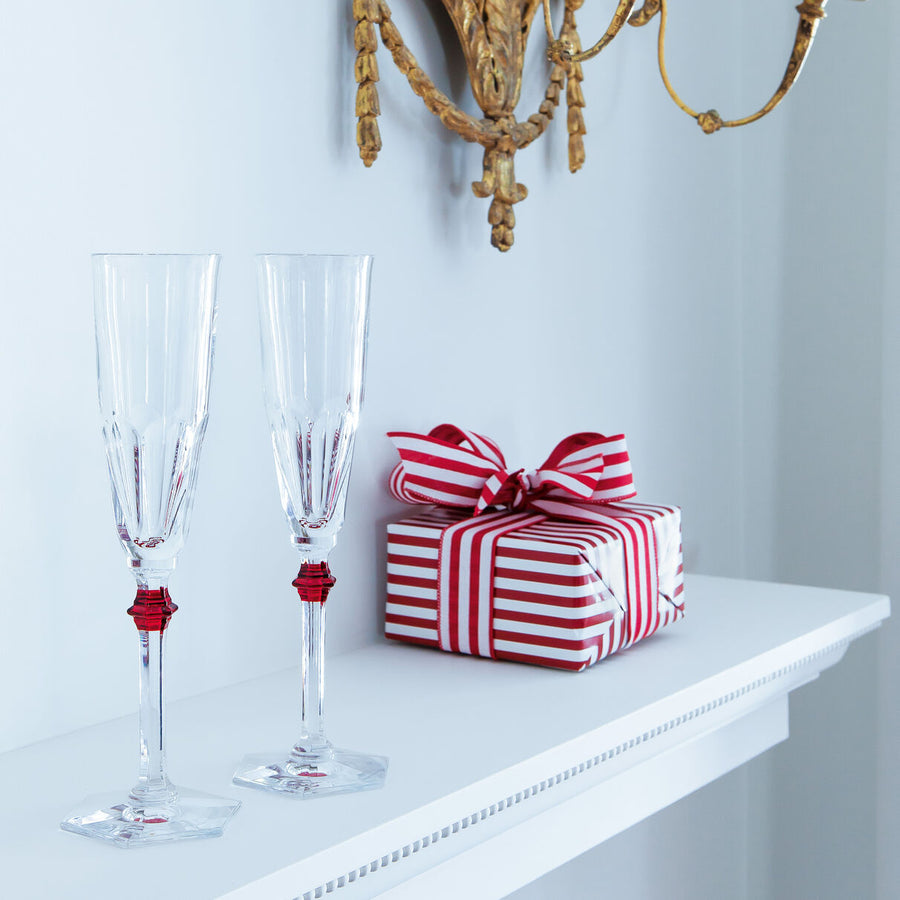 Baccarat Harcourt Eve Flutes in Red - Set of 2