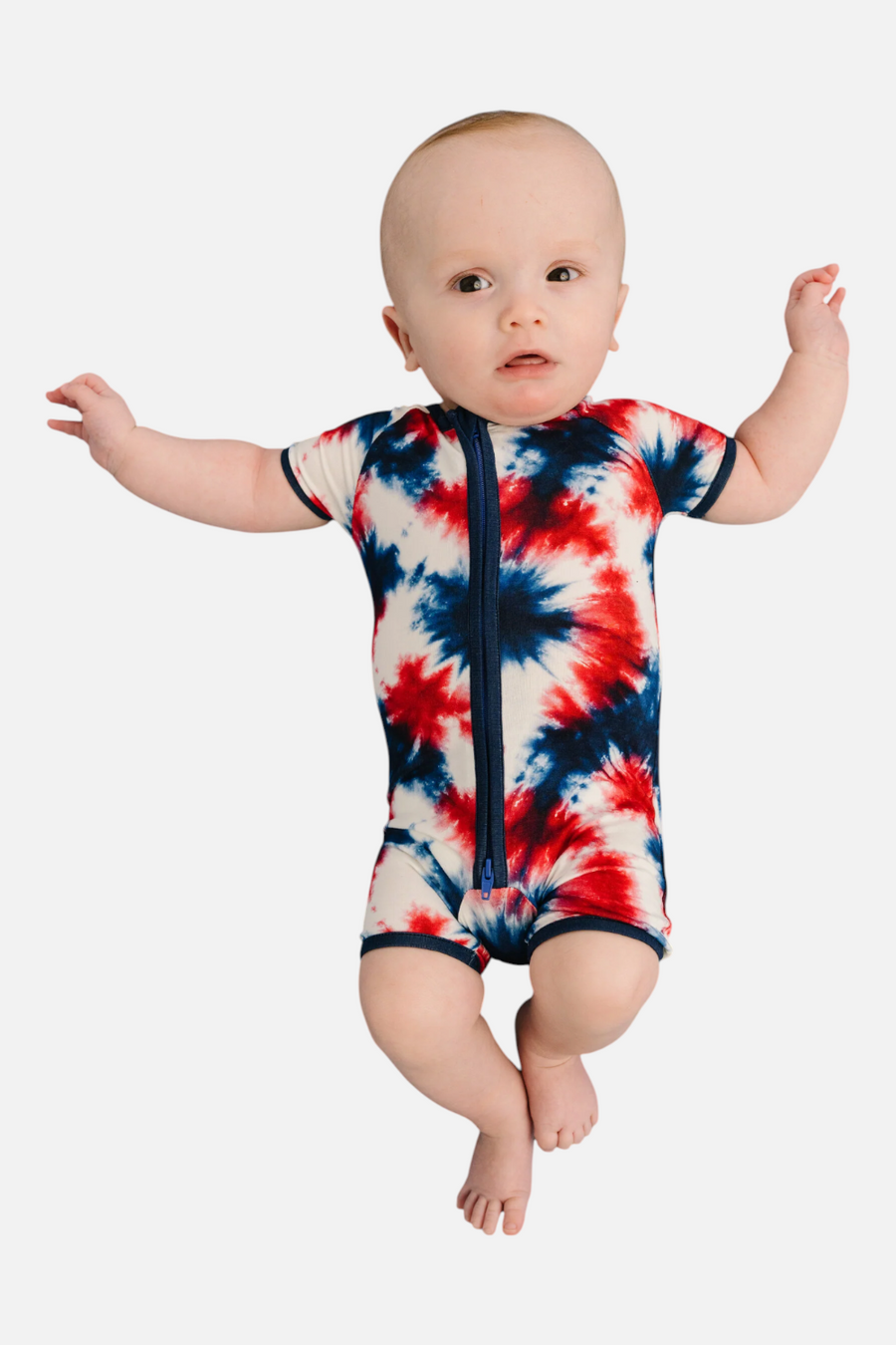 Little One Shop Firecracker Tie Dye Shortie Romper