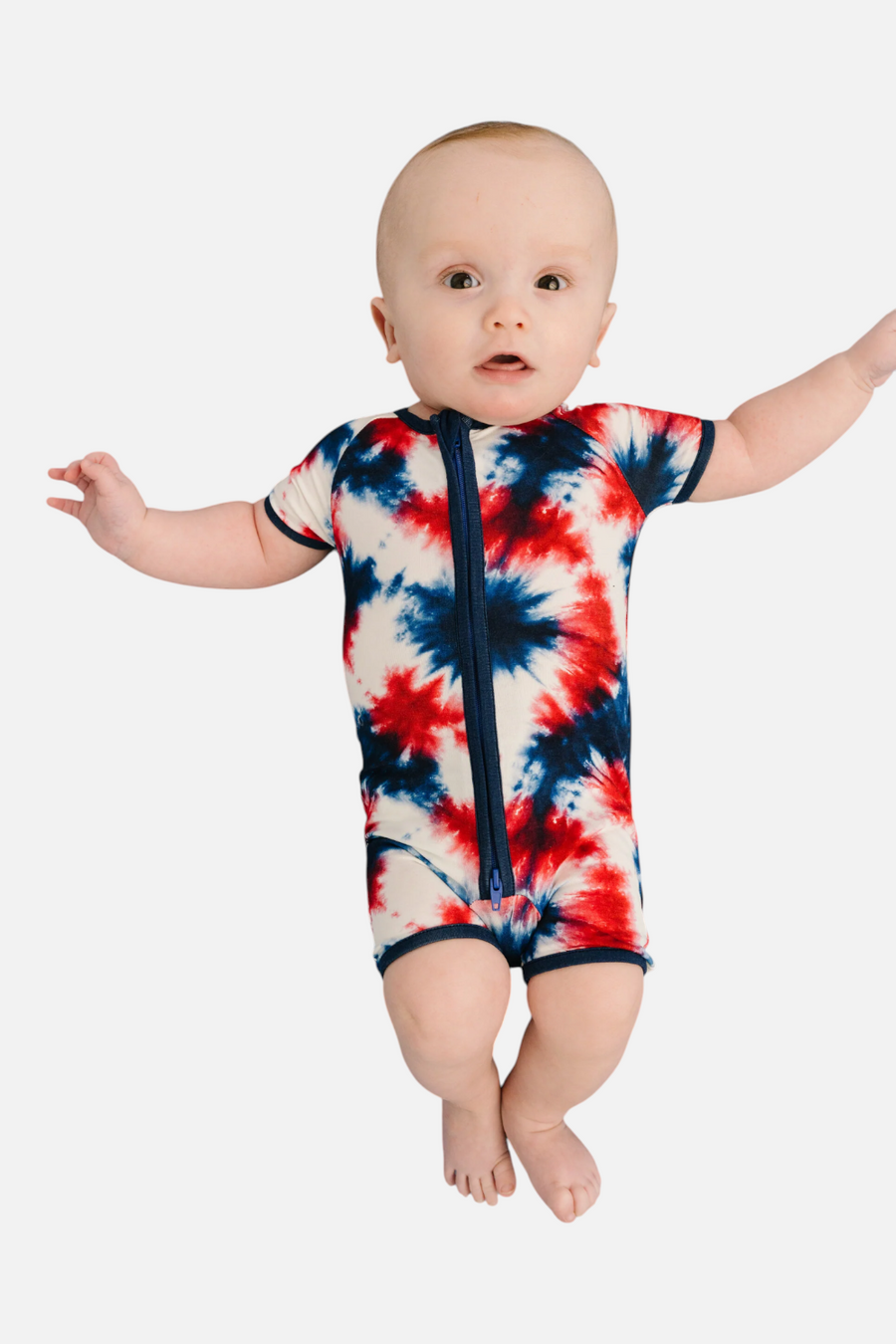 Little One Shop Firecracker Tie Dye Shortie Romper