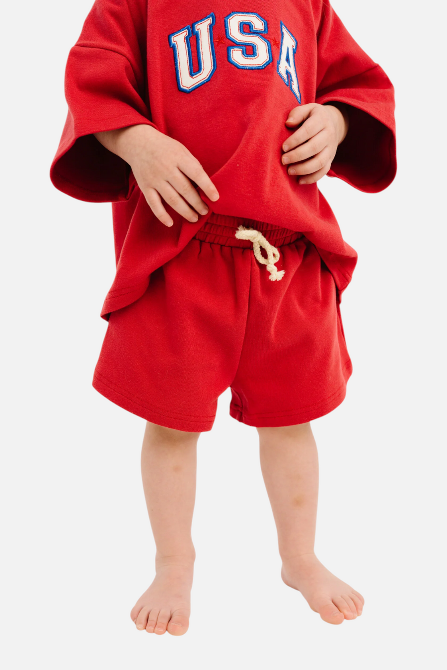 Little One Shop USA Embroidered Slouchy Set in Red