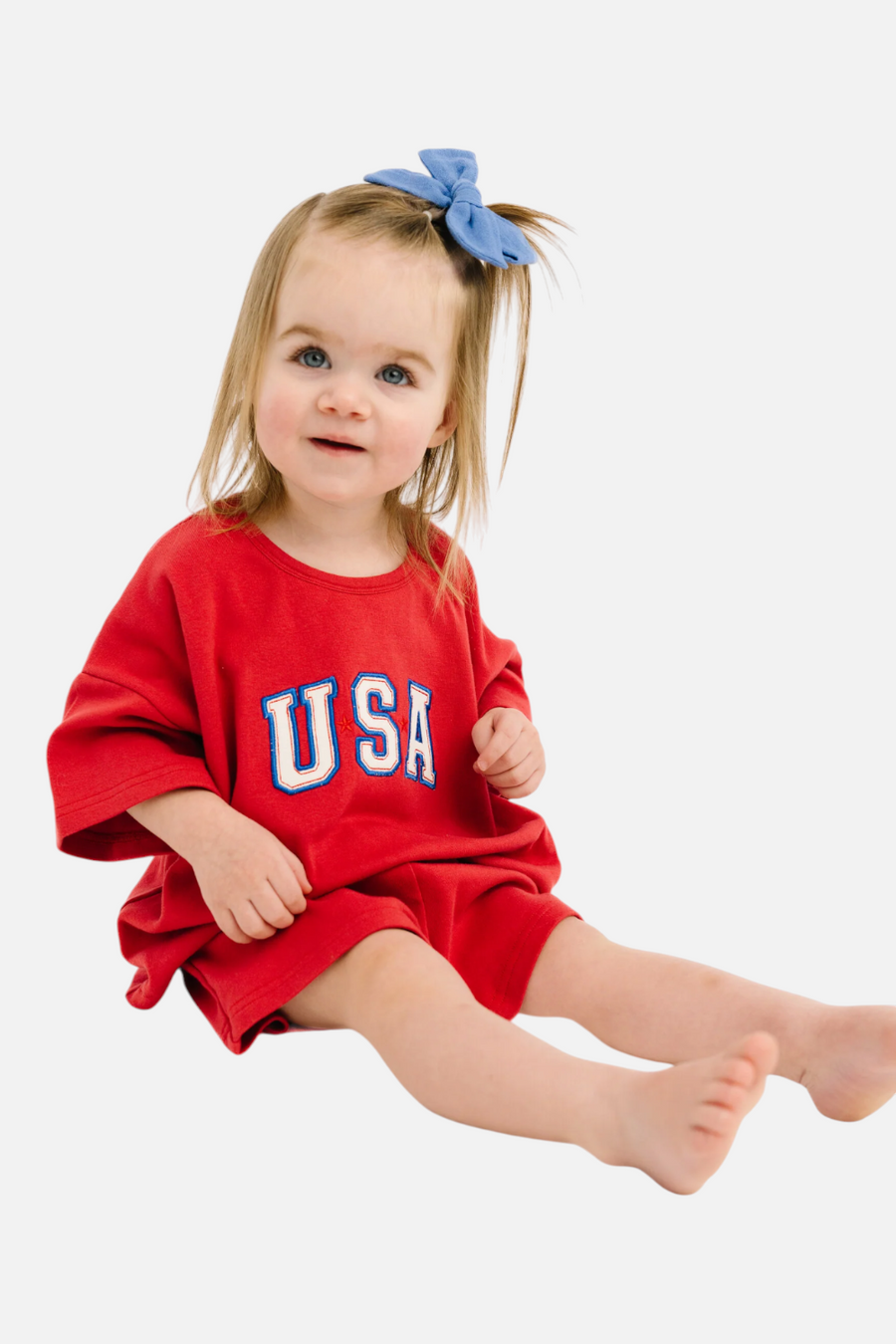 Little One Shop USA Embroidered Slouchy Set in Red