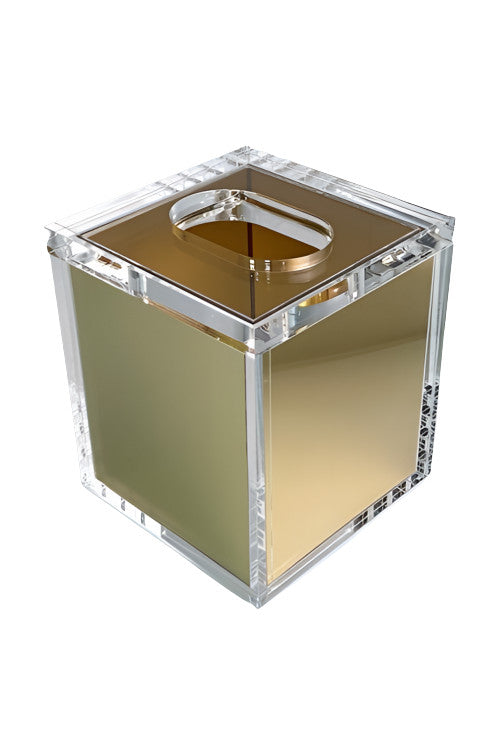 Tizo Lucite Gold Tissue Box with Lid