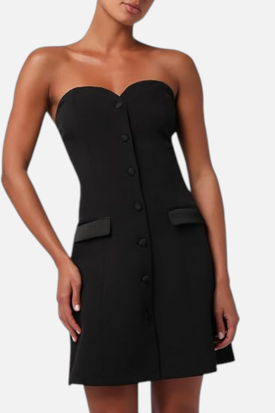 Lulus Beatrice Strapless Blazer Dress in Black