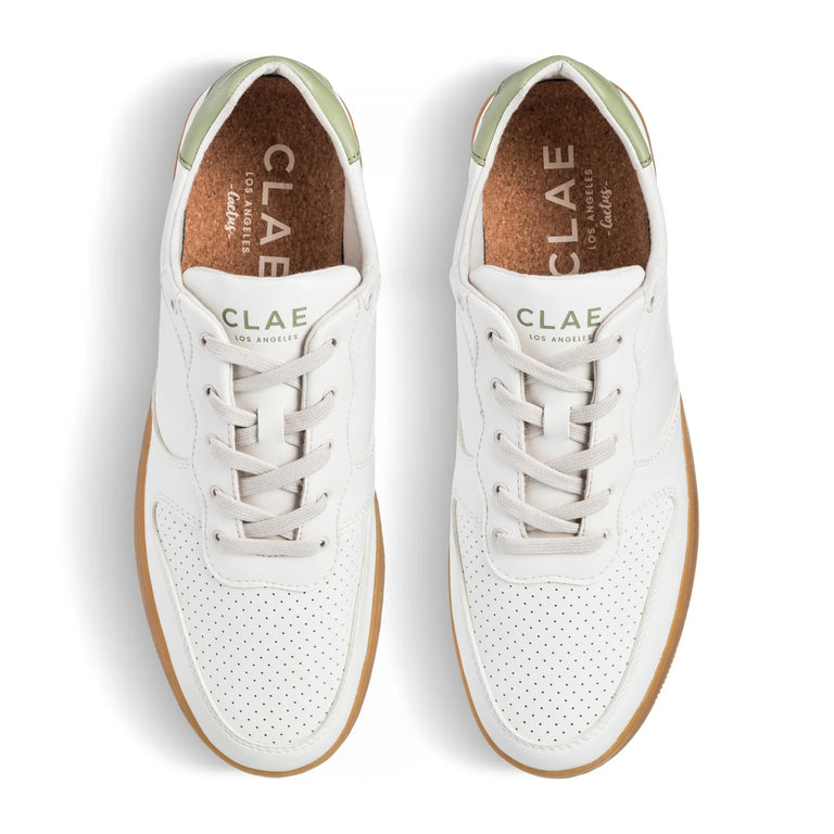 Clae Men's Malone Cactus White Light Gum Sneakers in Size 13, Sold by Chrome