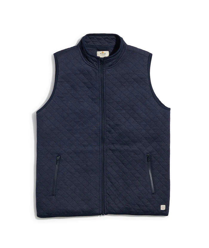 Marine Layer Corbet Full Zip Vest in Navy Heather – CHROME