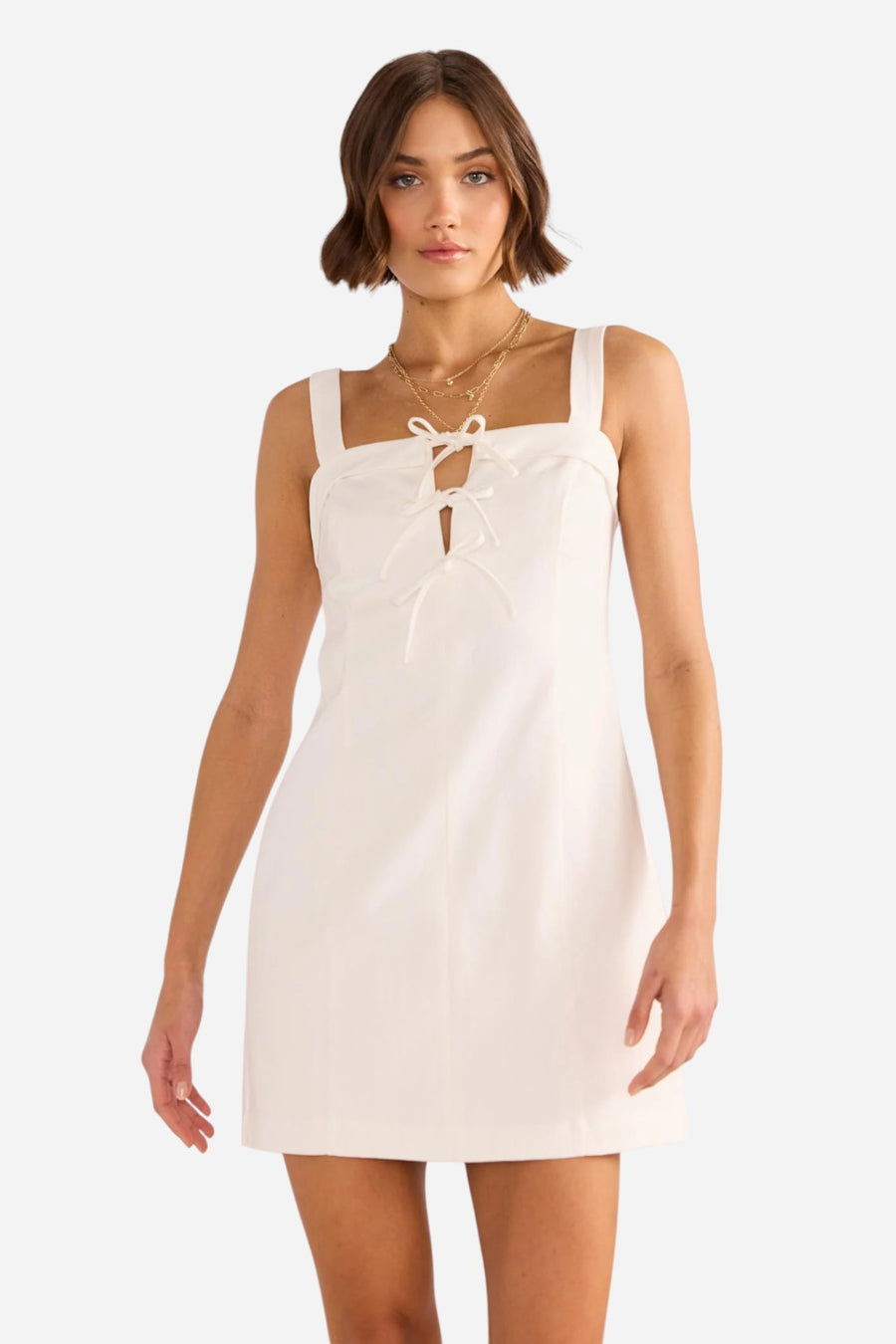 MINKPINK Imogen Drill Tie Mini Dress