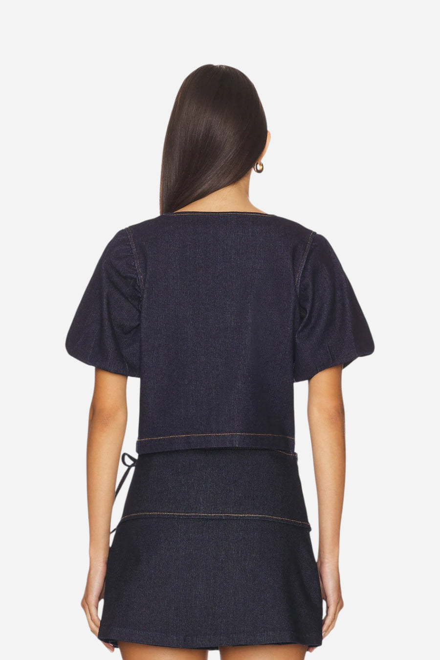 MINKPINK Raya Tie Front Top in Indigo