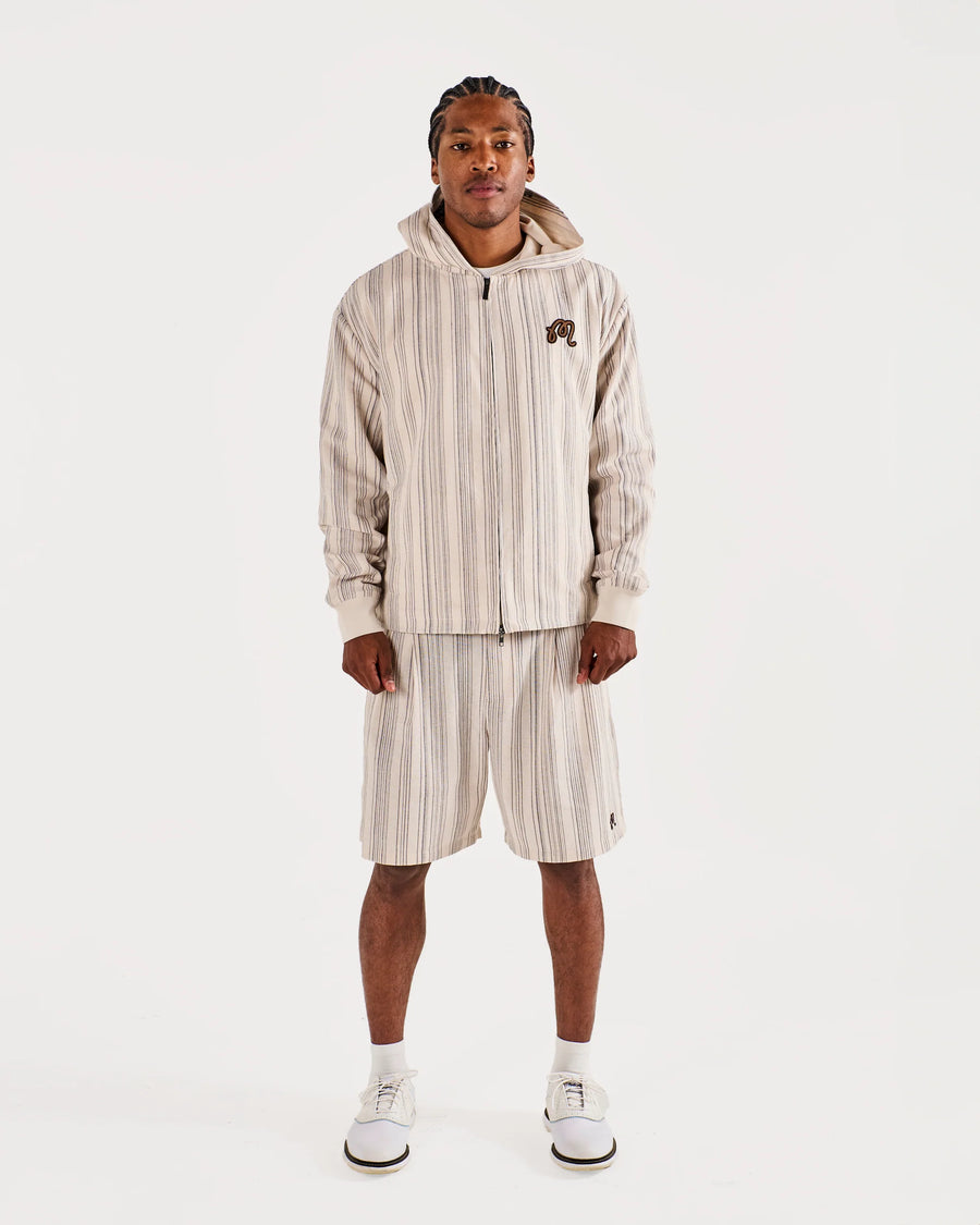 Malbon Golf Arena Jacket in Cream Stripe