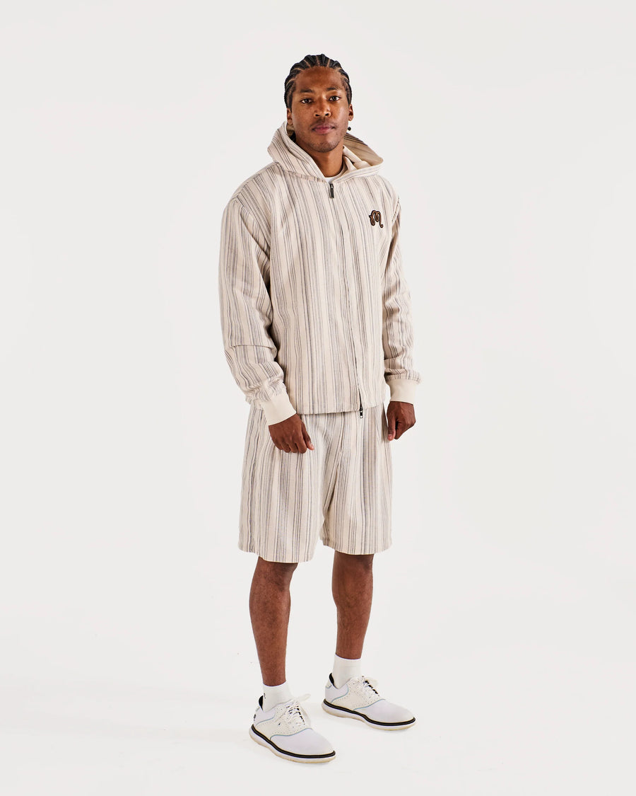 Malbon Golf Arena Jacket in Cream Stripe