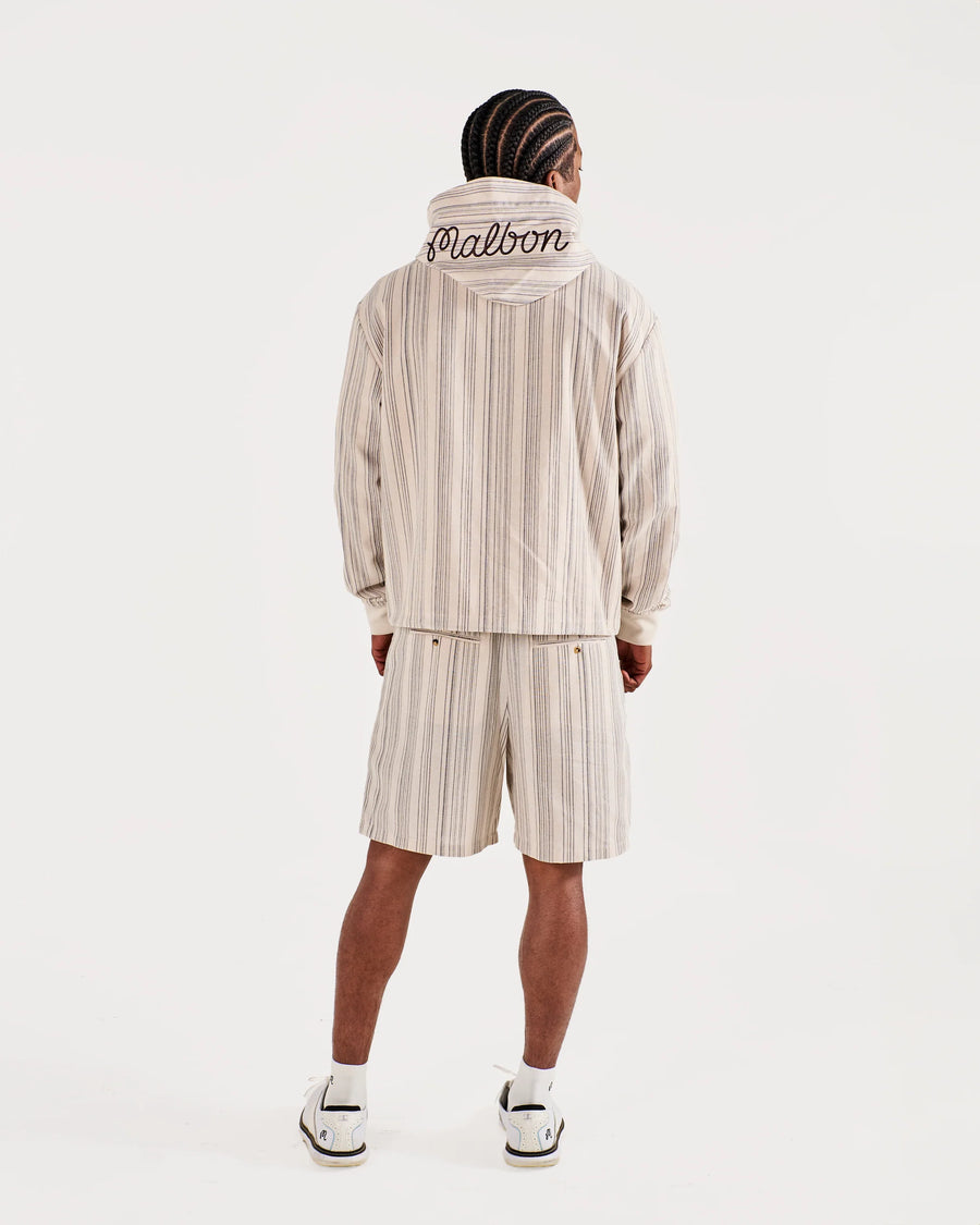 Malbon Golf Arena Jacket in Cream Stripe