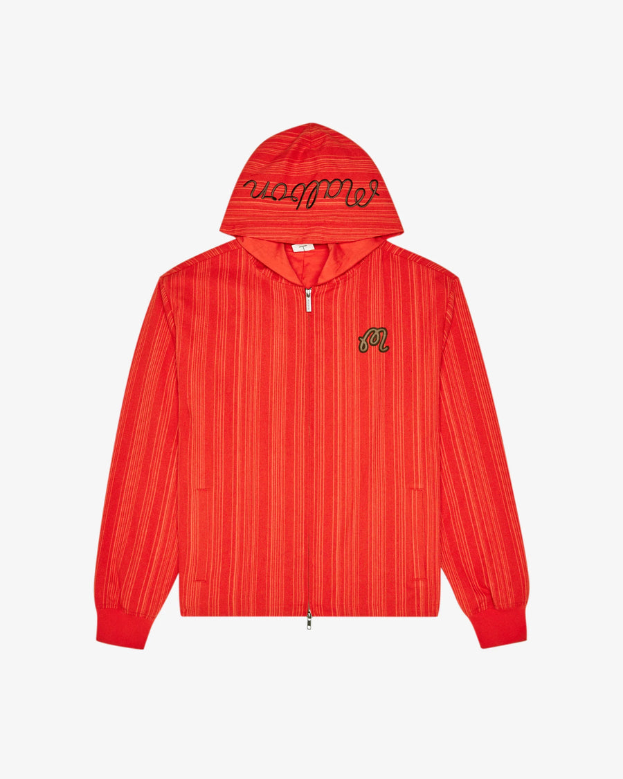 Malbon Golf Arena Jacket in Grenadine Red Stripe