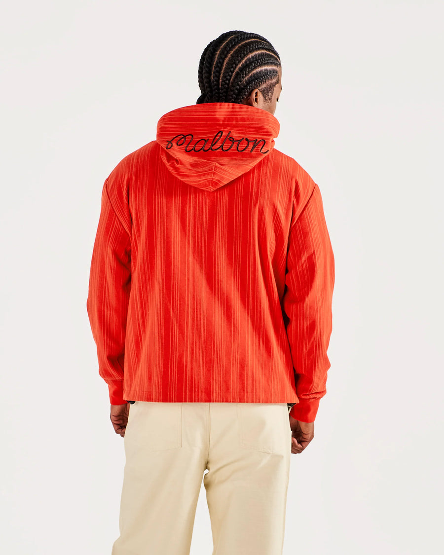 Malbon Golf Arena Jacket in Grenadine Red Stripe