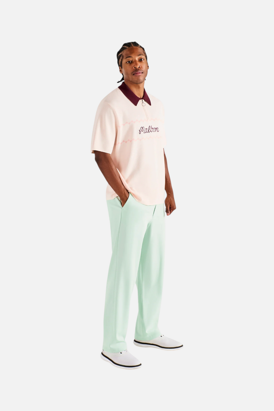 Malbon Golf Benny Polo in Whisper White