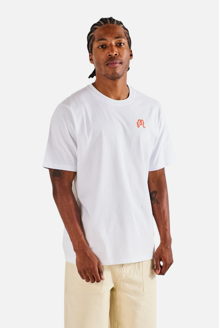 Malbon Golf Bermuda Rooster Tee in White