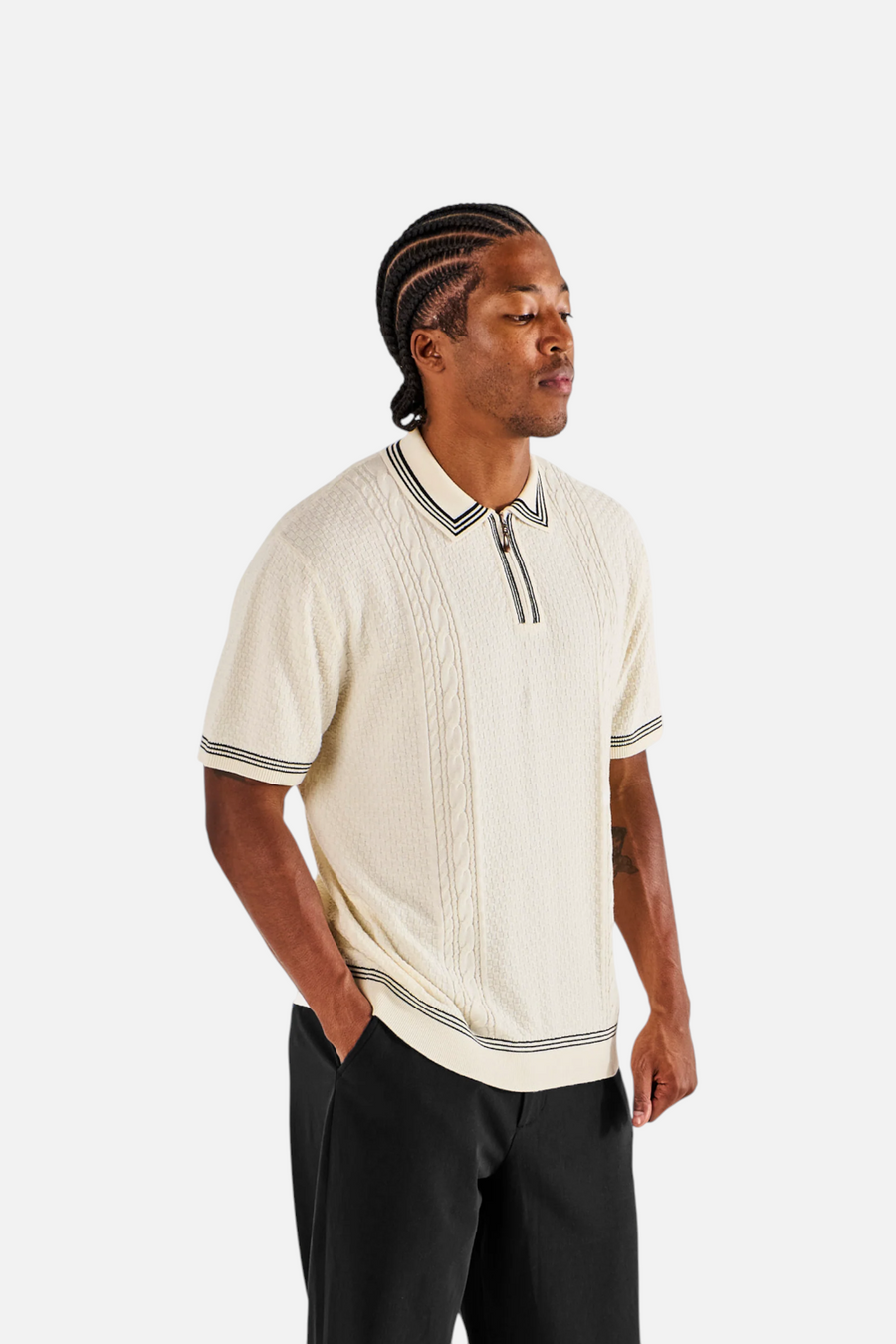 Malbon Golf Navarro Polo in Cream