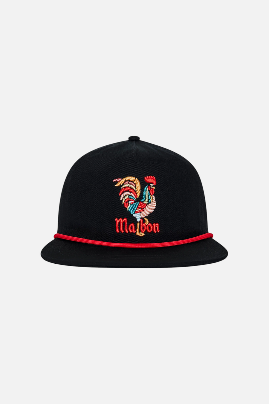 Malbon Golf Rooster Snapback Cap in Black