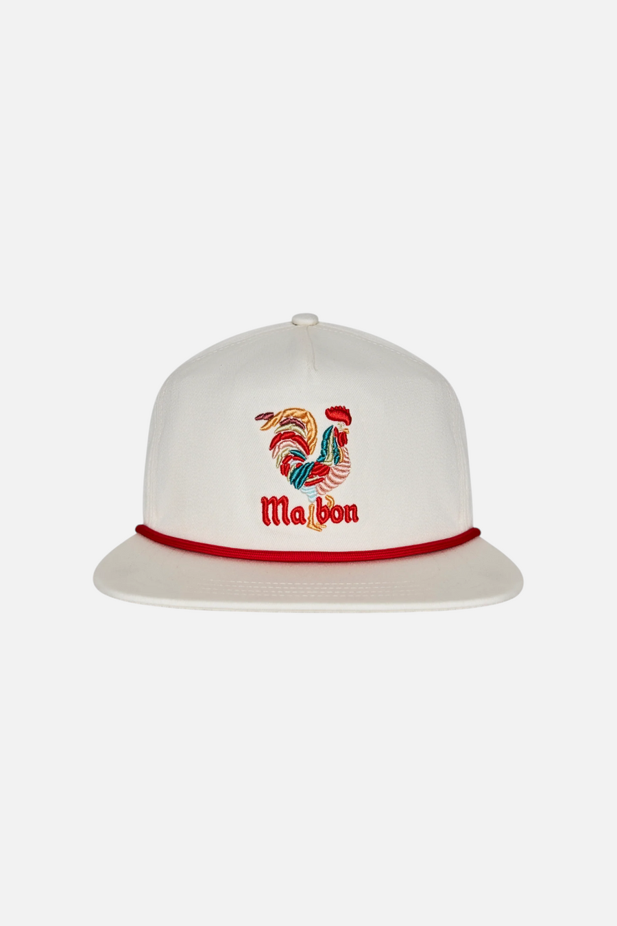 Malbon Golf Rooster Snapback Cap in Cream