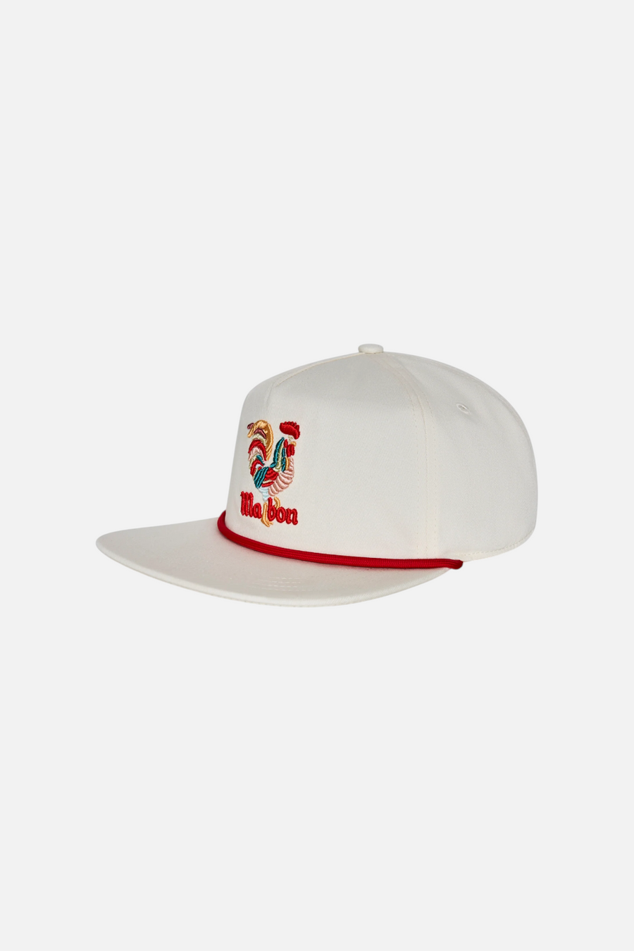 Malbon Golf Rooster Snapback Cap in Cream