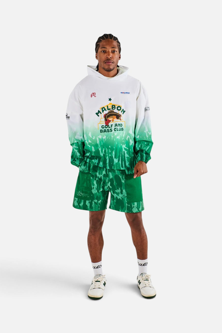 Malbon Golf Sponsors Pullover Jacket in Divot Camo Jungle Gradient