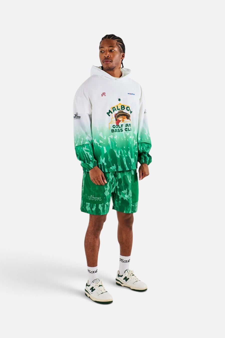 Malbon Golf Sponsors Pullover Jacket in Divot Camo Jungle Gradient