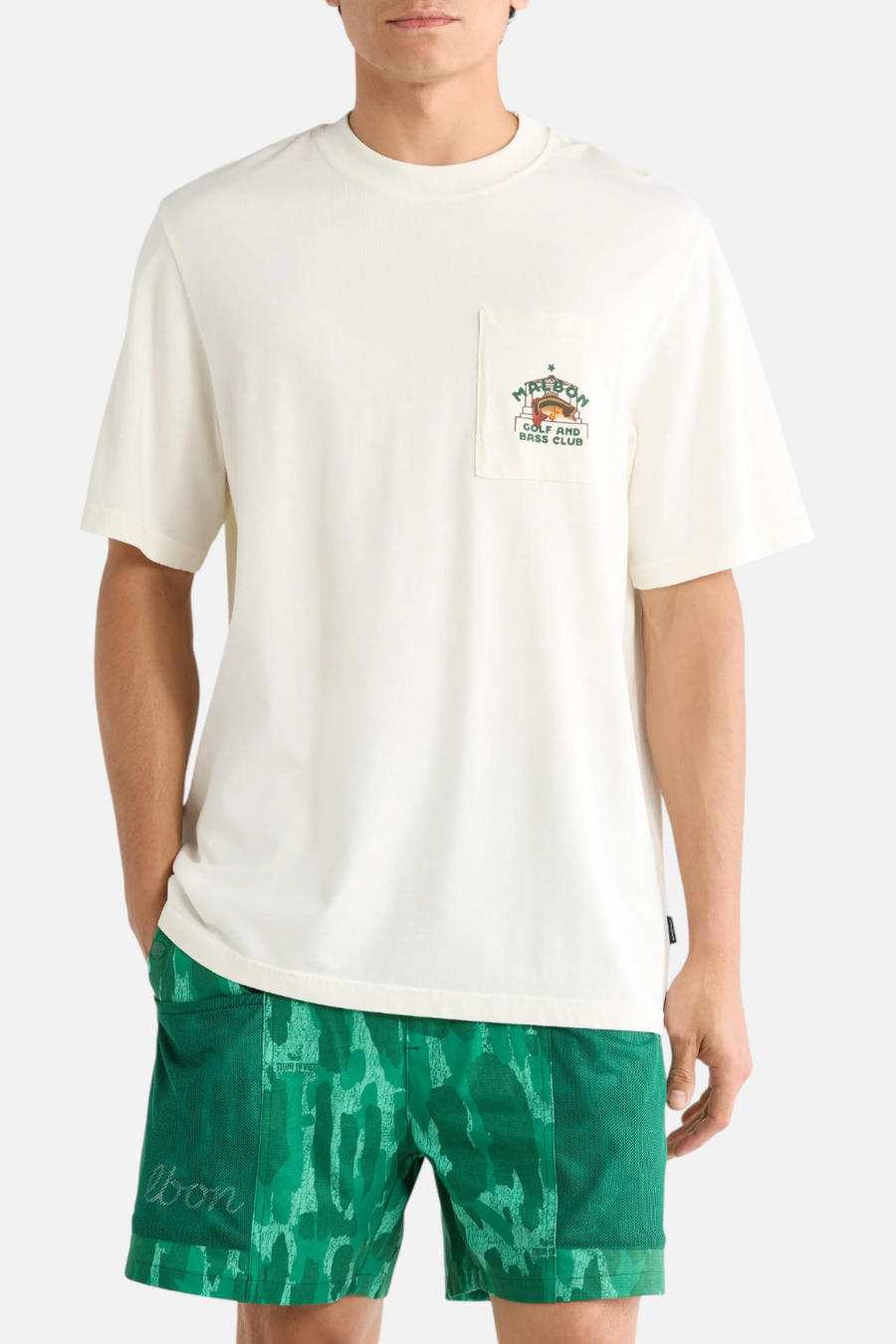 Malbon Golf Vista Bass Club Pocket Tee in Ivory