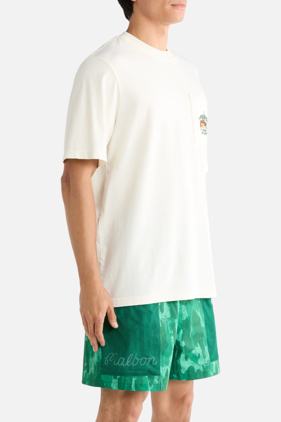 Malbon Golf Vista Bass Club Pocket Tee in Ivory
