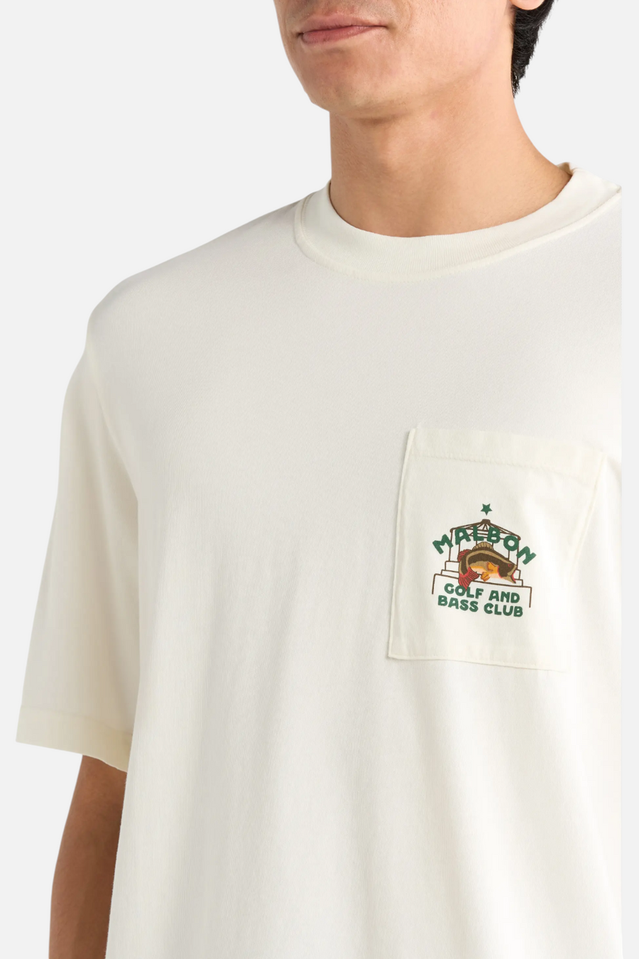 Malbon Golf Vista Bass Club Pocket Tee in Ivory