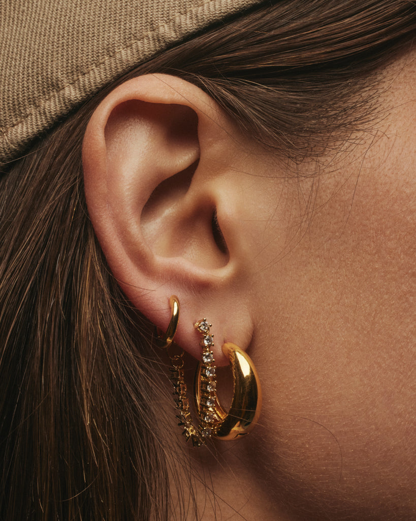 Luv AJ Marbella Hoops in Gold – back view