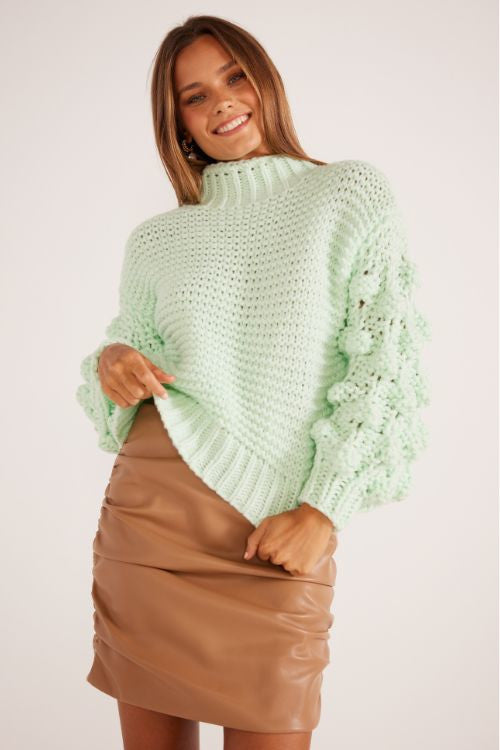 Minkpink Marcy Chunky Jumper in Mint Green