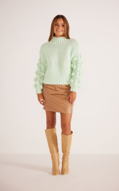 Minkpink Marcy Chunky Jumper in Mint Green