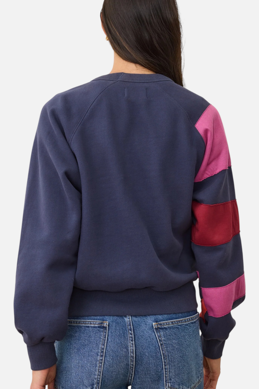 Marine Layer Cloud 9 Fleece Crew in Navy Sunburst