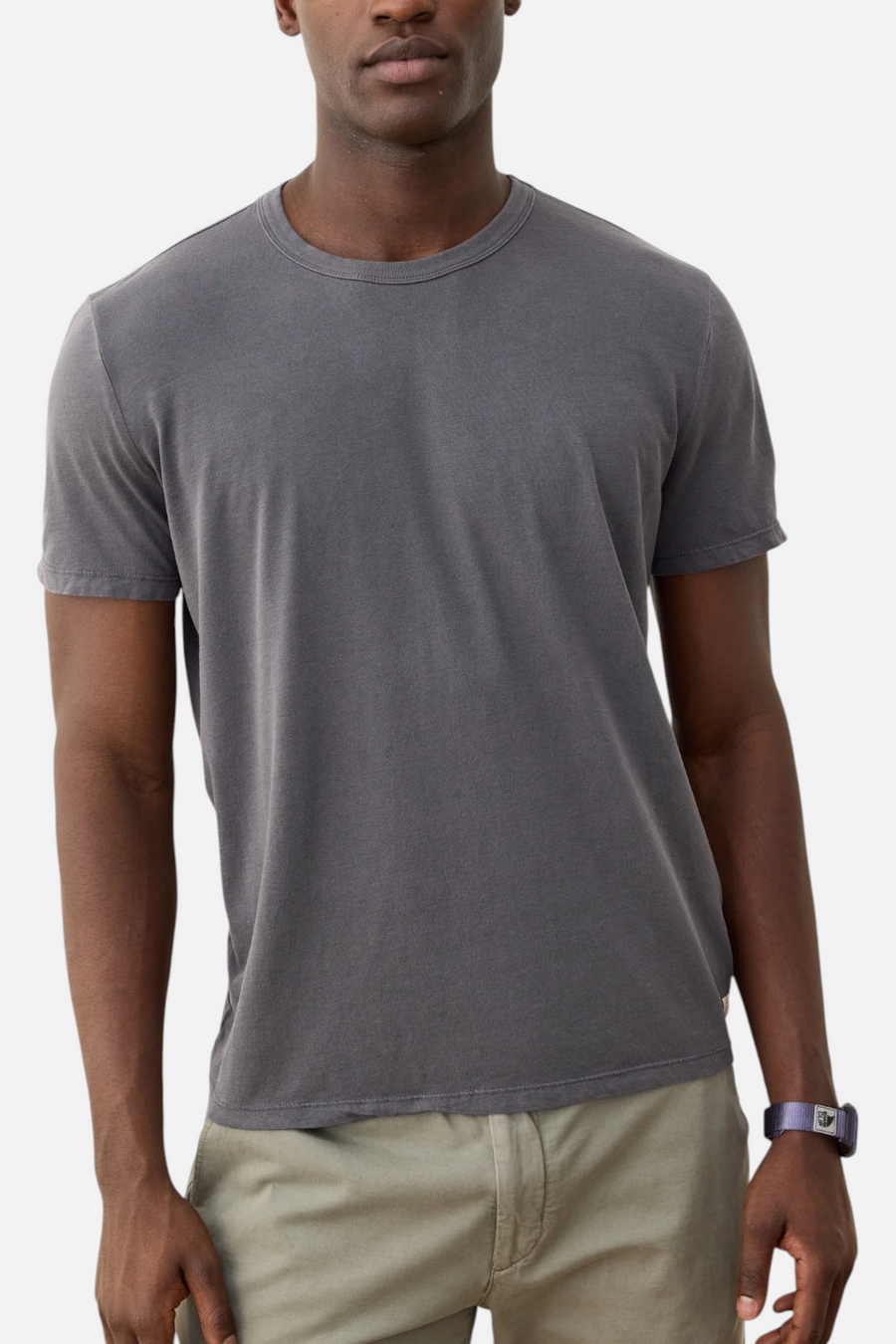 Marine Layer Signature Crew Tee in Asphalt