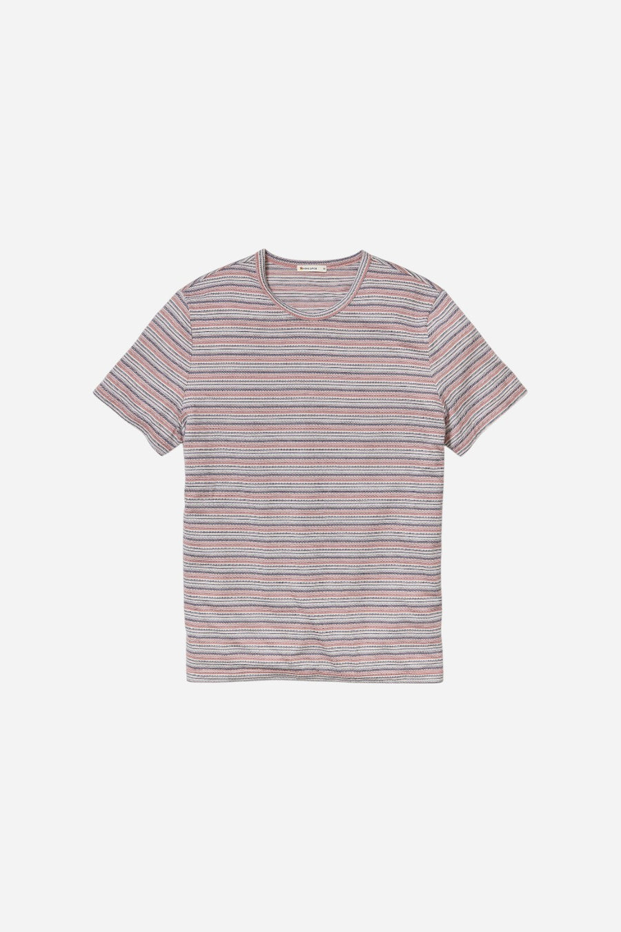 Marine Layer Signature Jacquard Crew Tee in Withered Rose Multi