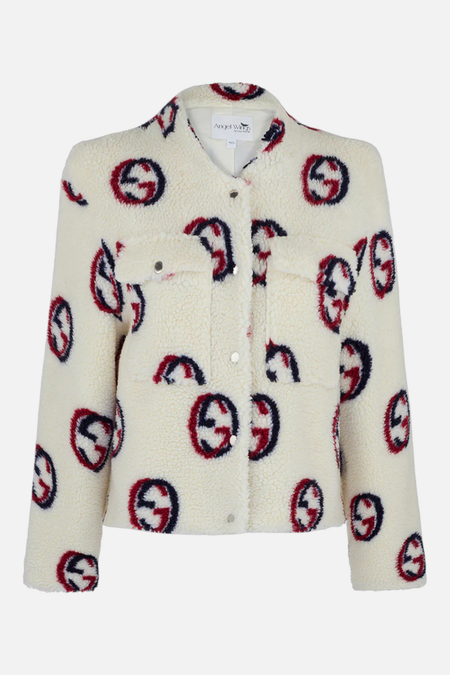 Angel Wings by Lucy Maru Bomber Jacket in Navy, Red & Cream