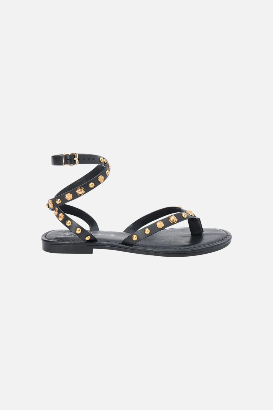Matisse Athena Leather Thong Sandal in Black